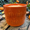 Pumpkin Ceramic Candle - 2 wick orange